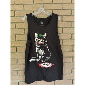 Black Joker Kitten Tank Top DC COMICS - Size: Large